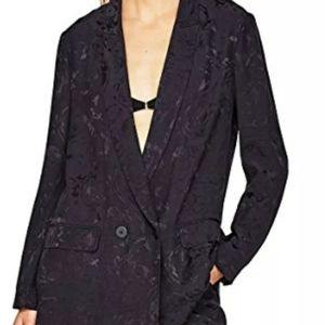 ZARA Flowing Jacquard Oversized Lightweight Blazer